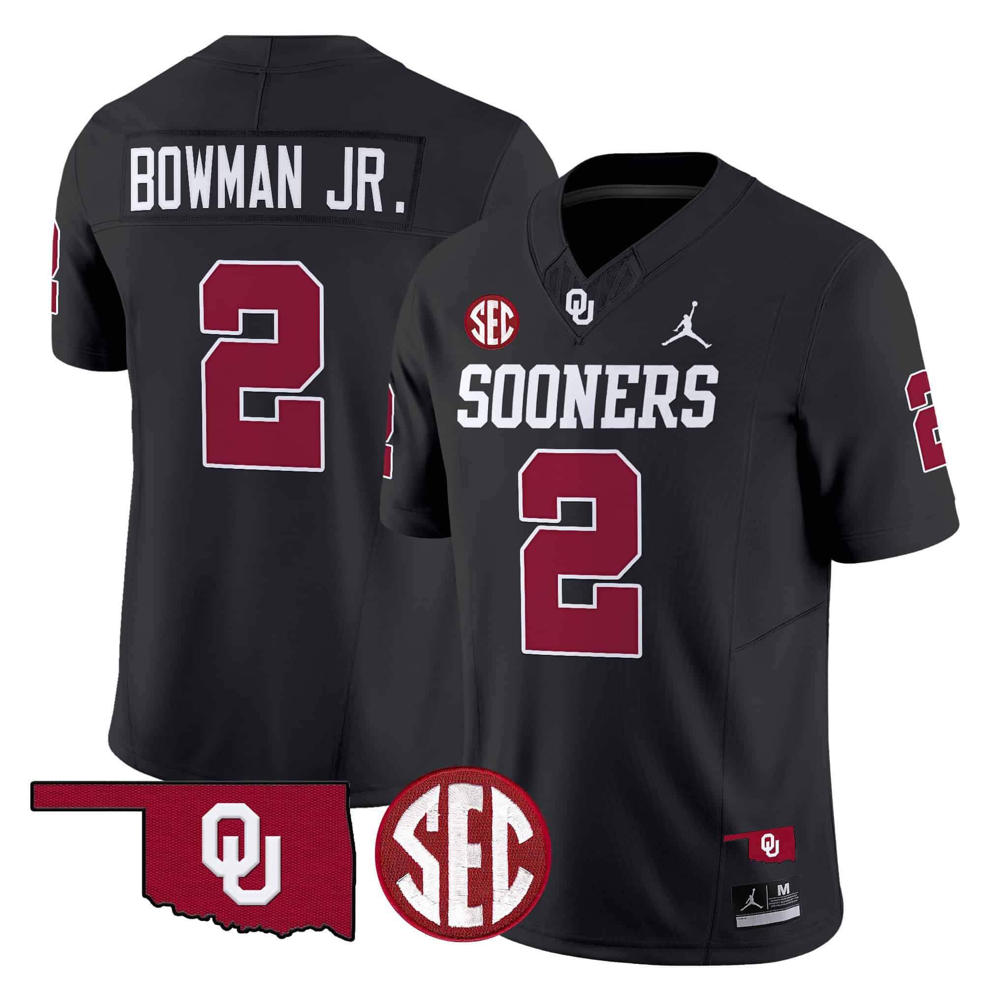 Men Oklahoma Sooners #2 Bowman jr Black 2024 Vapor Limited NCAA Jersey style 1->indianapolis colts->NFL Jersey